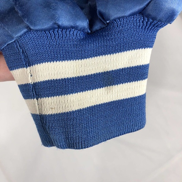 VTG GAUDET MIDDLE SCHOOL MIDDLETON VARSITY JACKET YOUTH MEDIUM SNAP BUTTON BLUE - Picture 12 of 16